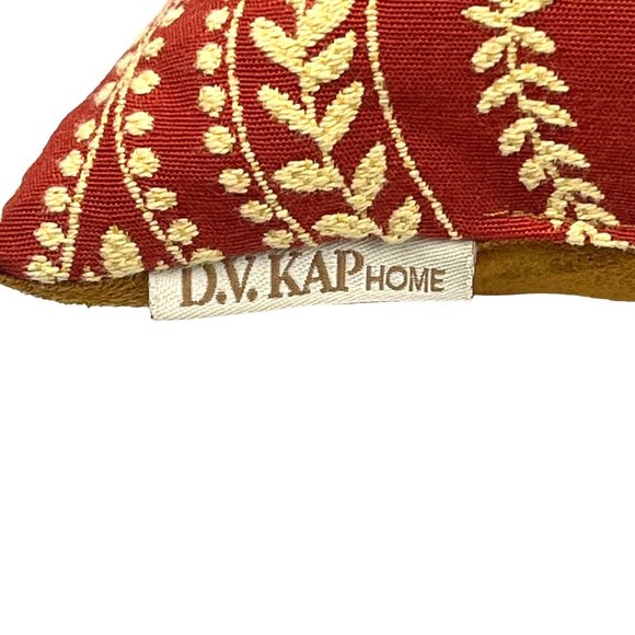 D.V. Kap Home Square Accent Pillow Cinnamon Red Embroidered 18" - Picture 3 of 7